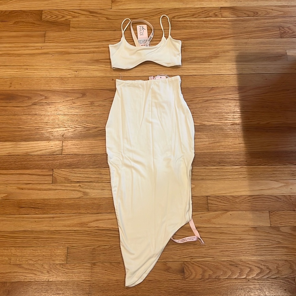 Oh Polly cream matching skirt set